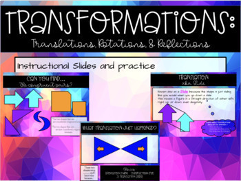 Preview of Transformations Instructional Google Slides