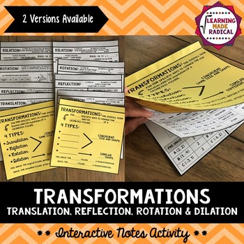 Preview of Transformations Interactive Notes Activity