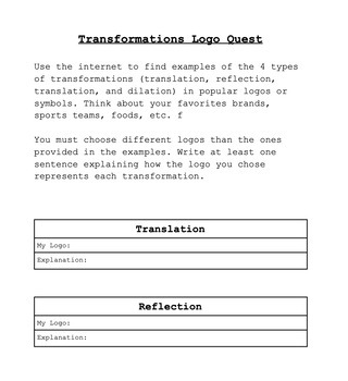 Preview of Transformations Logo Quest