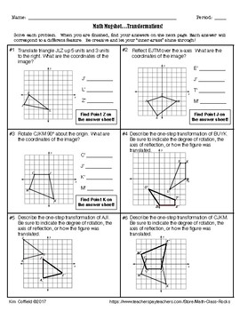 TRANSFORMATIONS ACTIVITY by Math Class Rocks | Teachers Pay Teachers