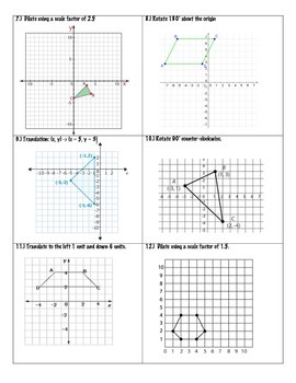 Transformations Practice Packet ~ 8th Grade Math by Math Maker | TpT