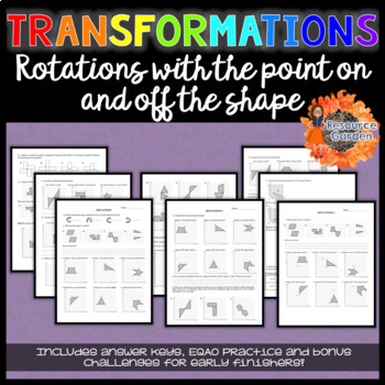 Preview of Distance Learning: Transformations: Practicing Rotations Worksheets