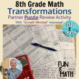 8th Grade Math Transformations Partner Puzzle Review Activity
