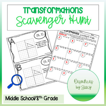 Preview of Transformations (Reflections, Rotations, Translations) Scavenger Hunt