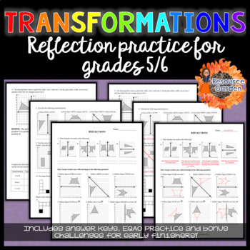 Distance Learning: Transformations: Practicing Reflections Worksheet