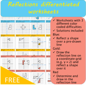 Preview of Transformations - Reflections worksheet