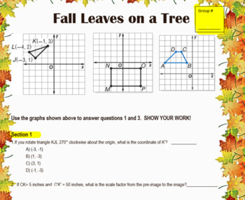Preview of Transformations Review-Leaves on a Tree Activity
