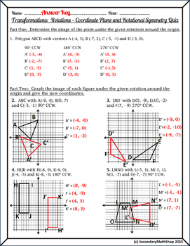 rotations on the coordinate plane answer key homework 4