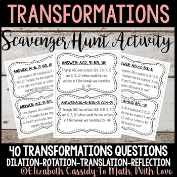 Preview of Transformations Scavenger Hunt Game-Transformations Activity