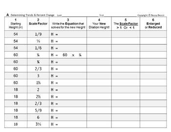 Preview of Transformations Slides 21: Calculate Percent Change from Dilations + QUIZ