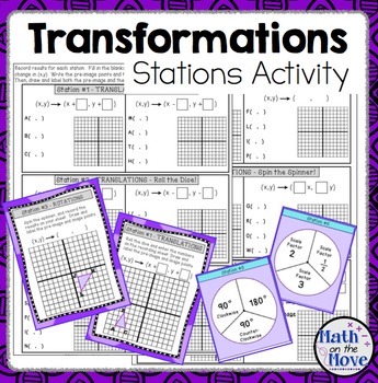 Preview of Transformations - Stations Activity