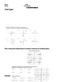 Transformations Student Notes page