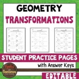 Transformations - Editable Student Practice Pages