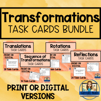 Preview of Transformations Task Cards Bundle