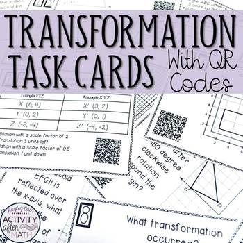 Preview of Transformations Task Cards with QR Codes