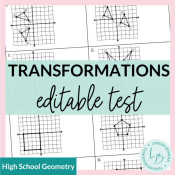 Preview of Transformations Test with Study Guide