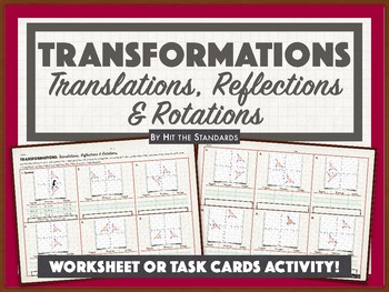 Preview of Transformations: Translations, Reflections & Rotations Activity (Algebraic Rep)