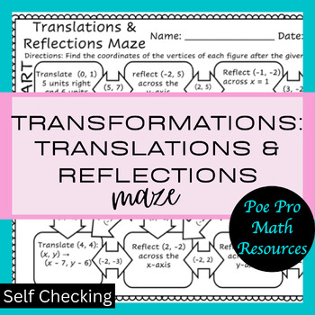 Preview of Transformations: Translations and Reflections Practice Maze