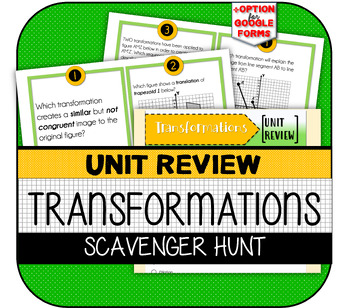 Preview of Transformations UNIT REVIEW SCAVENGER HUNT