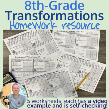 Preview of Transformations Unit - 8th grade math - Homework Resource