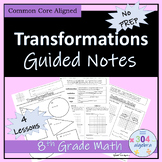 Transformations Unit Guided Notes Packet - 8th Grade Math