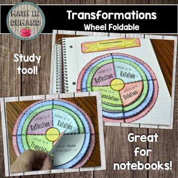 Preview of Transformations Wheel Foldable Reflections Rotations Translations Dilations