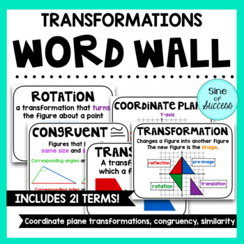 Preview of Transformations Word Wall
