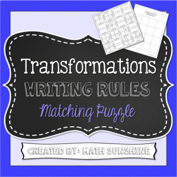Preview of Transformations Writing Rules Matching Puzzle