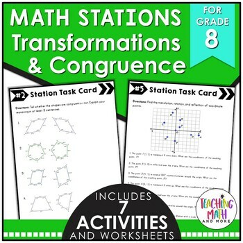 Preview of Transformations and Congruence Math Stations