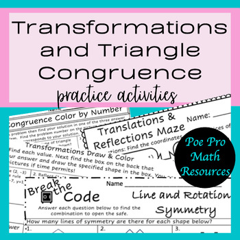 Preview of Transformations and Triangle Congruence Activity Bundle