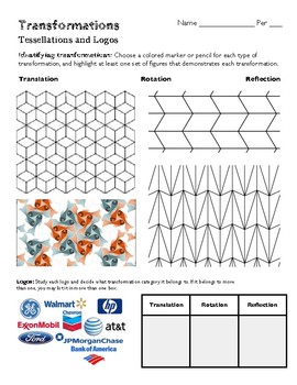 transformations in logos and tessellations by jordan watts tpt