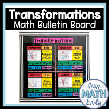 Preview of Transformations in a Coordinate Plane Bulletin Board Math Classroom