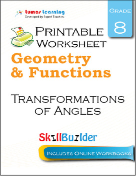 Preview of Transformations of Angles Printable Worksheet, Grade 8