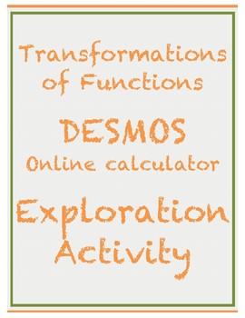 Preview of Transformations of Functions DESMOS Online Calculator Exploration Activity