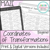 Transformations of Ordered Pairs Worksheet - Maze Activity