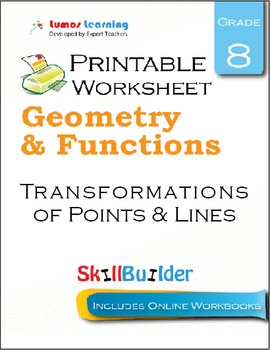 Preview of Transformations of Points & Lines Printable Worksheet, Grade 8