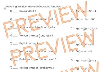 quadratic transformations assignment