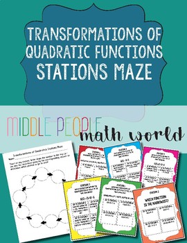 Preview of Transformations of Quadratic Functions Stations Maze