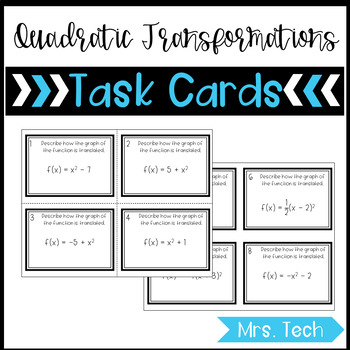 Preview of Transformations of Quadratic Functions Task Cards