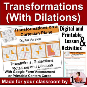 Preview of Dilations | Transformations | Cartesian Plane | Lesson and Assessment Bundle
