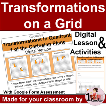 Preview of Coordinate Plane Transformations Bundle | 1st Quadrant