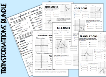 Preview of Transformations practice bundle