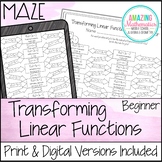 Transforming Linear Functions Worksheet - Maze Activity - 