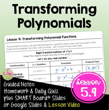 Preview of Transforming Polynomials (Algebra 2 - Unit 5)