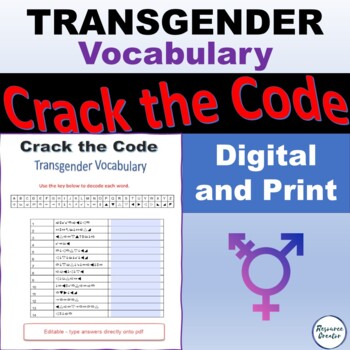Preview of Transgender Crack the Code Digital and Printable