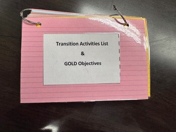 Preview of Transition Activities & GOLD Objectives