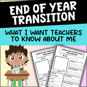 Preview of Transition Activity | What I Want My Next Teacher to Know | End of Year SEL