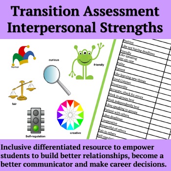 Preview of Transition Assessment | Interpersonal Strengths Inventory | Grades 6-12