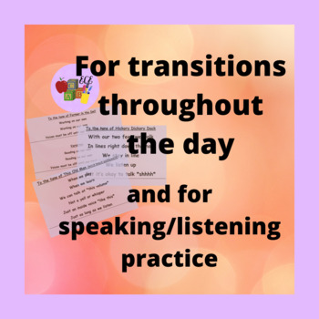 Preview of Transition Chants - Inside Vs. Outside Voice / Speaking & Listening
