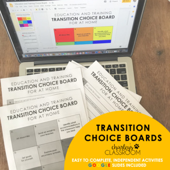 Preview of Transition Choice Boards | For Google Classroom Distance Learning